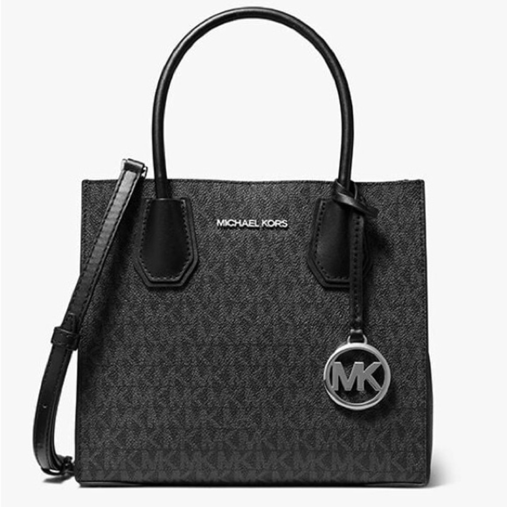 Michael Kors | Mercer Medium Logo and Leather Accordion Crossbody Bag